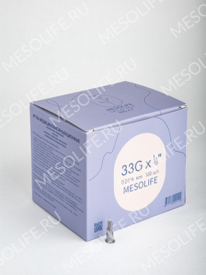 Игла одноразовая медицинская инъекционная стерильная MESOLIFE 33G 0,20*4 мм  (100 шт./упак.) 1