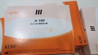 Шприц 3-комп.  инсулиновый с интегр. иглой 0,5 мл U-100 29G (0.33*12,7) KD-Fine Германия 100 шт/уп  1