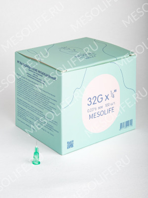 Игла одноразовая медицинская инъекционная стерильная MESOLIFE 32G 0,23*6 мм  (100 шт./упак.)